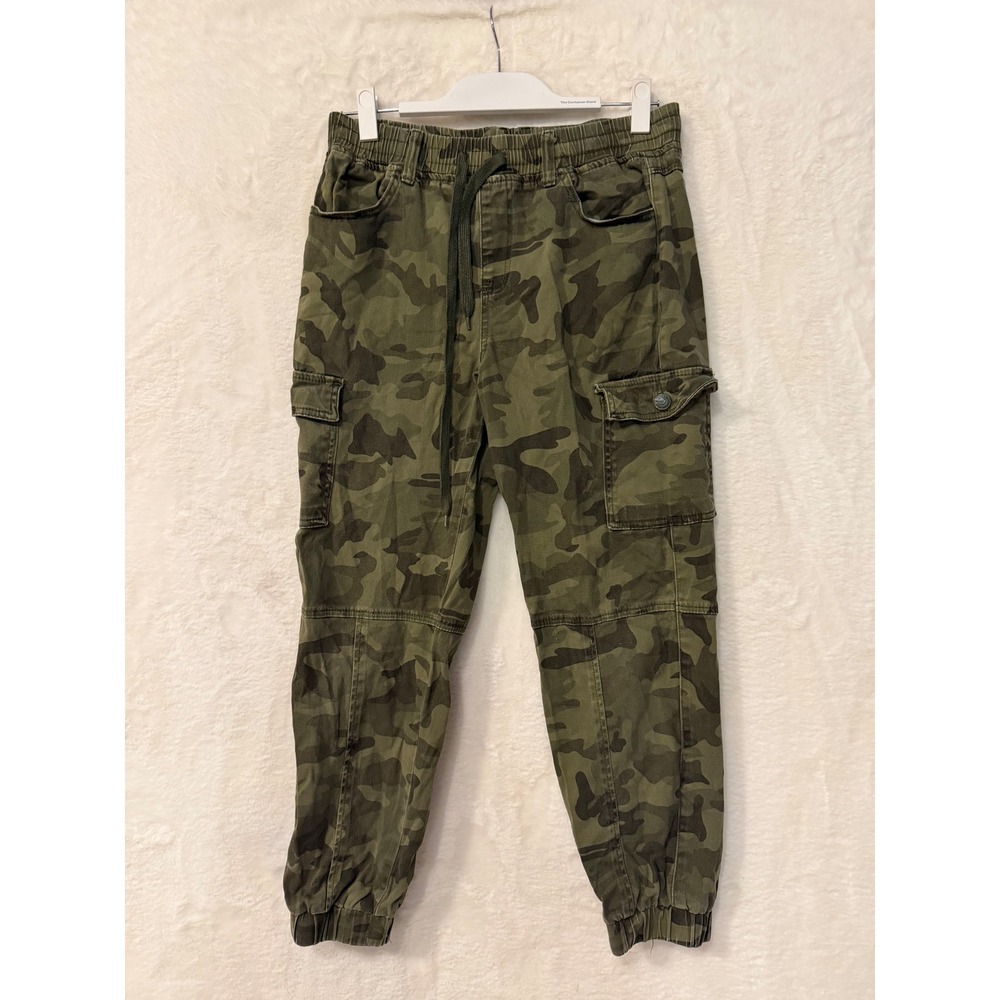 Monkey Ride Jeans Camo Cargo Joggers Womens 9/29 Green Camouflage Utility Pants